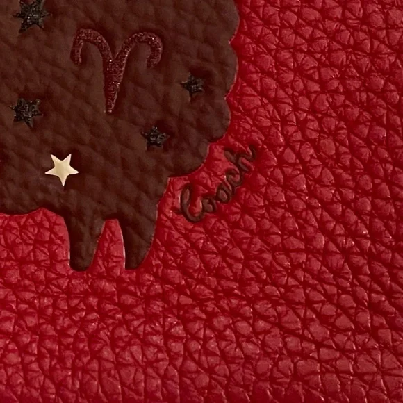 Coach Red Leather Wristlet with Aries NWOT - Picture 3 of 10